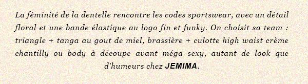 body lingerie Jemima Girls In Paris